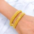 Intricate Decorative Beadwork Bangle 22k Gold Pair