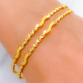 Dainty Delicate Wavy 22k Gold Bangles