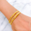 Chic Dotted 22k Gold Bangles