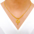 Striking Pear Drop 22k Gold Necklace Set
