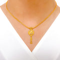 Petite Tassel Style 22k Gold Necklace Set