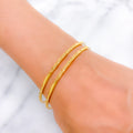 Timeless Evergreen Reflective 22k Gold Bangles