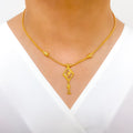 Fancy Diamond Shaped 22k Gold Necklace Set