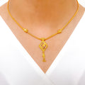 Fancy Diamond Shaped 22k Gold Necklace Set