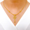 Dressy Beaded Accented 22k Gold Necklace Set