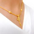 Dressy Beaded Accented 22k Gold Necklace Set