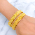 Symmetrical Matte Textured 22k Gold Bangles