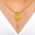 Trendy Drop 22k Gold Necklace Set