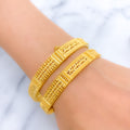 Extravagant High Finish Bangle 22k Gold Pair