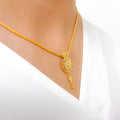 Rounded Classic 22k Gold Necklace Set