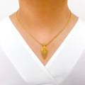Chic Tassel Light 22k Gold Necklace Set