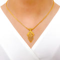 Chic Tassel Light 22k Gold Necklace Set