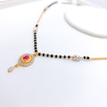 Stylish Accented Halo Drop Necklace