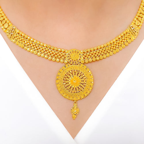 Royal Flower Adorned Gold Set