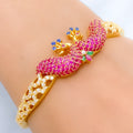 Grand Peacock CZ Bangle 22k Gold Bracelet