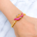 Grand Peacock CZ Bangle 22k Gold Bracelet