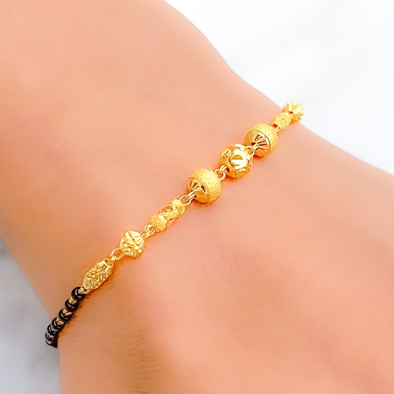 Fancy Dotted Orb 22k Gold Bracelet