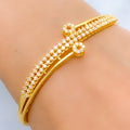 Delicate Flowing CZ Bangle 22K Gold Bracelet