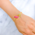 Royal Fanned Peacock Bangle 22k Gold Bracelet