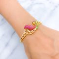 Royal Fanned Peacock Bangle 22k Gold Bracelet