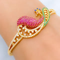 Royal Fanned Peacock Bangle 22k Gold Bracelet