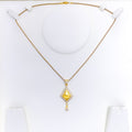 22k-gold-Luscious Diamond Shaped CZ Pendant 