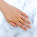 Lightweight Crown Accented 22k Gold Ring