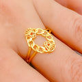 Lightweight Crown Accented 22k Gold Ring