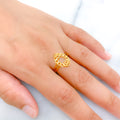 Lightweight Crown Accented 22k Gold Ring