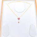 Charming Red Heart + Drop Necklace