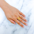 Evergreen Oval Chain 22k Gold Ring