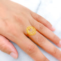 Evergreen Oval Chain 22k Gold Ring