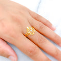 Attractive Dual Tone Flower 22k Gold Ring