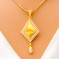 22k-gold-Luscious Diamond Shaped CZ Pendant 