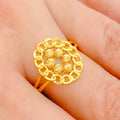 Tasteful Radiant Gold Ball 22k Gold Ring