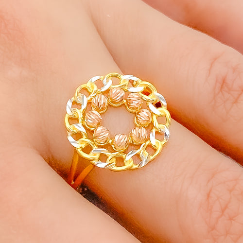 Majestic Multi-Tone Wreath 22k Gold Ring