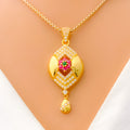 22k-gold-Iconic Marquise Drop CZ Pendant 