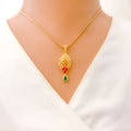 22k-gold-Upscale Colorful CZ Pendant