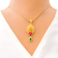 22k-gold-Upscale Colorful CZ Pendant