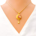 22k-gold-Majestic Honey Comb CZ Pendant 