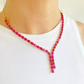 Modern ruby necklace set