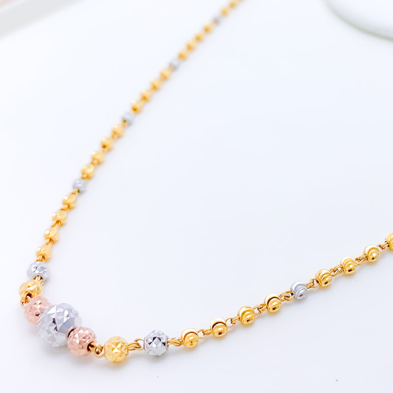 Shimmering Three-Tone Necklace Set