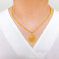 Versatile Round Dotted 22k Gold Pendant Set