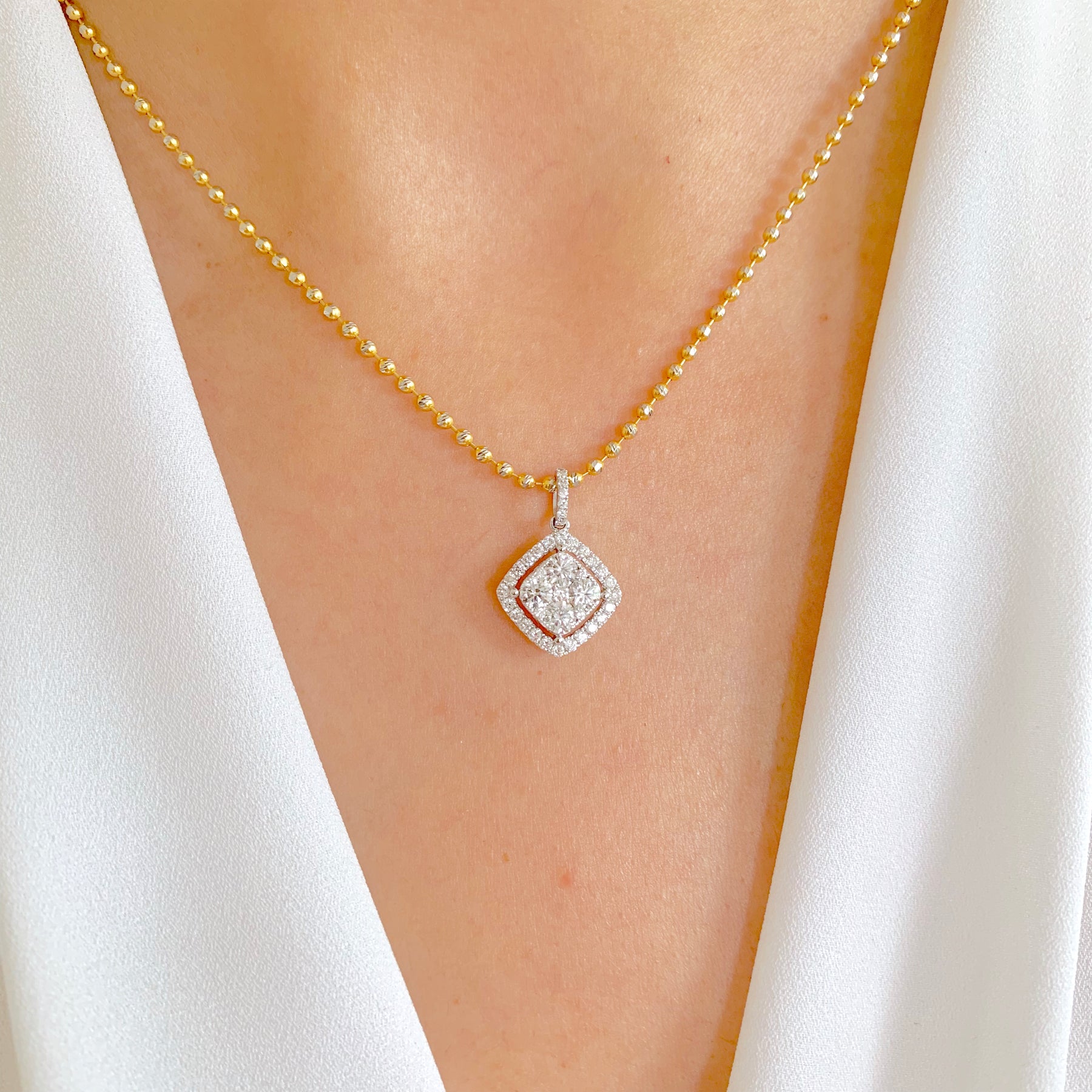 Pear Halo Diamond Necklace Pendant 1.30 Carats, Gold Or Platinum – Joseph  Jacob Jewelers