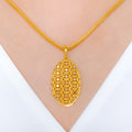 Elongated Oval 22k Gold Pendant Set