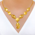 Contemporary High Finish 22k Gold Necklace Set