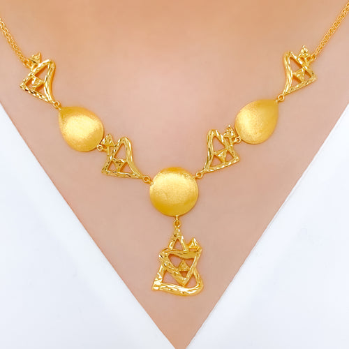 Elevated Abstract 22k Gold Necklace Set