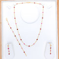 Exclusive Pink CZ 22k Gold Necklace Set w/ Bracelet