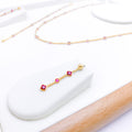 Exclusive Pink CZ 22k Gold Necklace Set w/ Bracelet