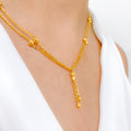 Dressy Double Chain Hanging Necklace